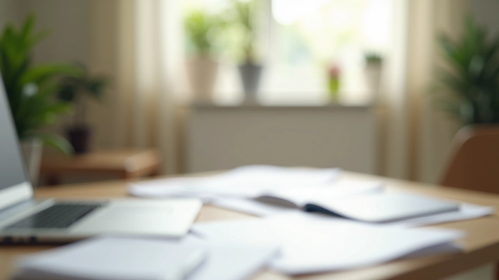 Professional workspace with laptop and financial planning documents